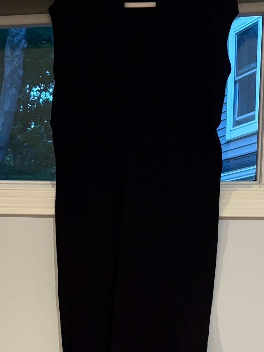 Classic Black V-Neck Maxi Sweater - Women's